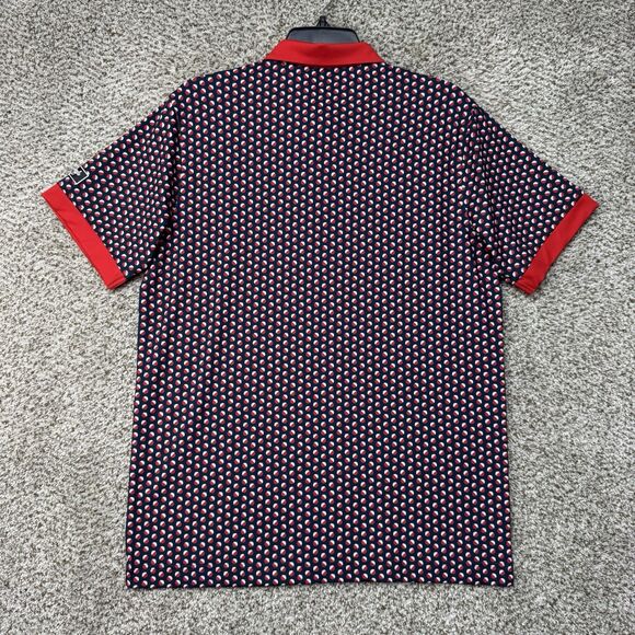 Waggle Polo Shirt Mens Medium Blue Red White Bobby Bobber Golf Performance New - Picture 10 of 14